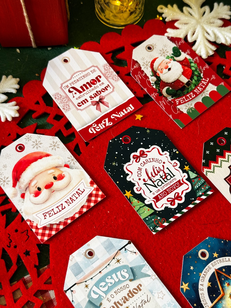 Kit 50 Tags Personalizadas de Natal (Para Mimos, Doces e Presentes)