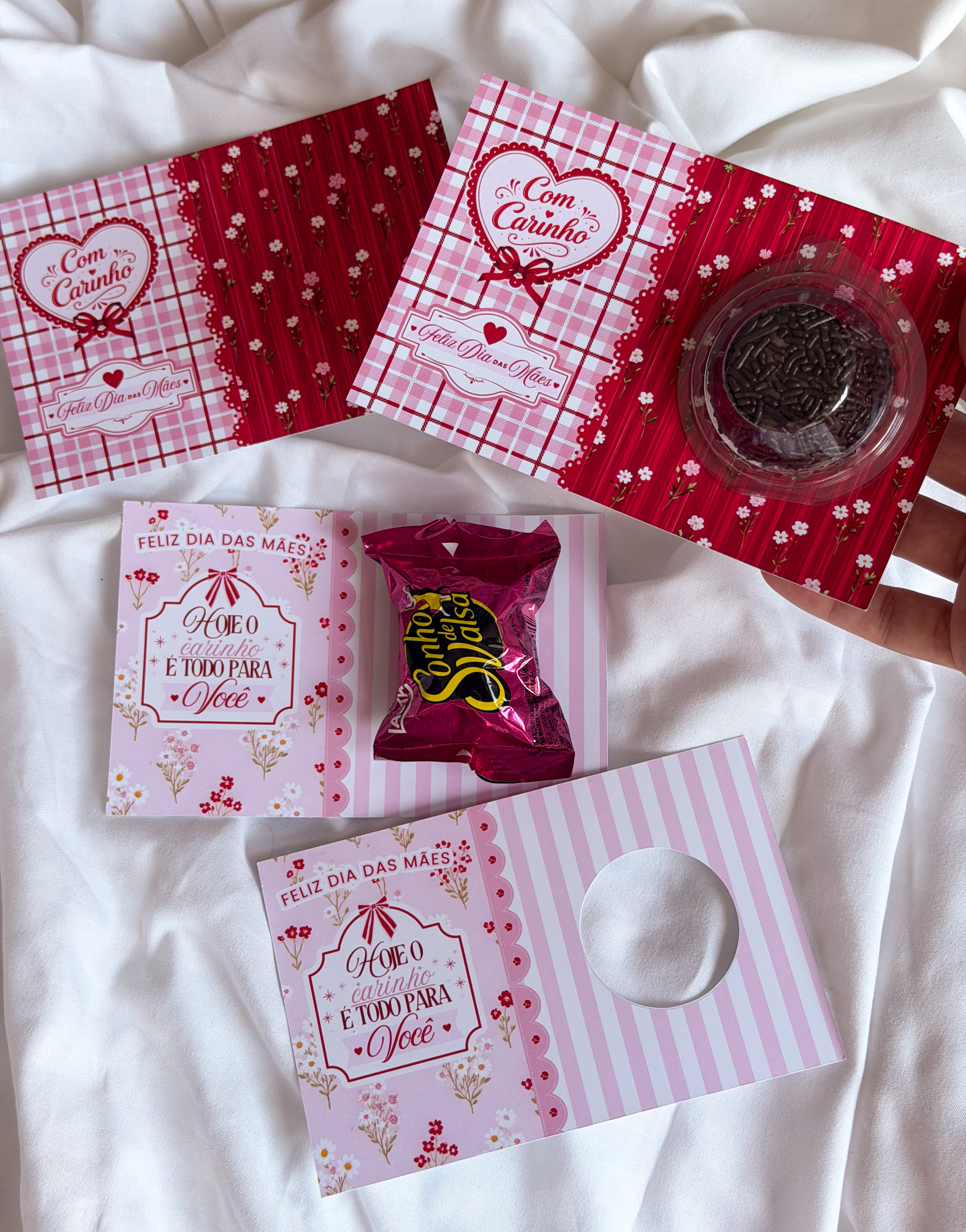 Cards com bombom 10 unidades 