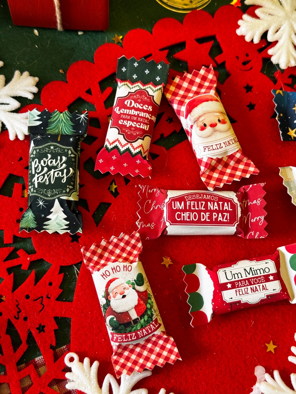 Kit 50 Balinhas Personalizadas de Natal (Mimo e Lembrancinha)